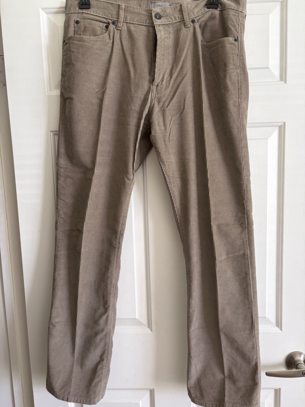 Marks & Spencer Taupe Corduroy Men's Trousers - 36x31